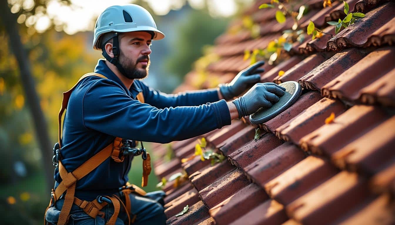 Illustration: Pourquoi un point d’ancrage est indispensable pour la sécurité sur une toiture en tuile