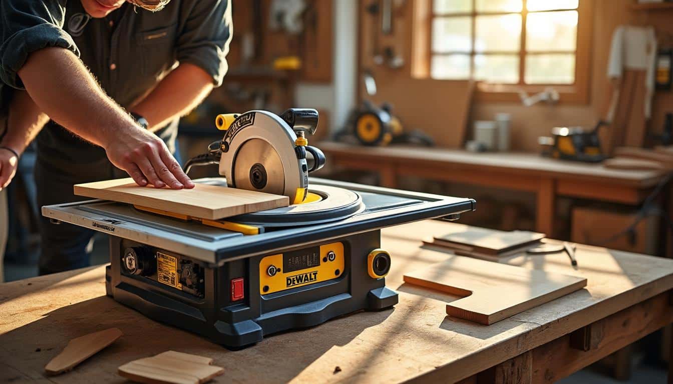 Illustration: Découvrez les principales caractéristiques des scies circulaires Dewalt sur table