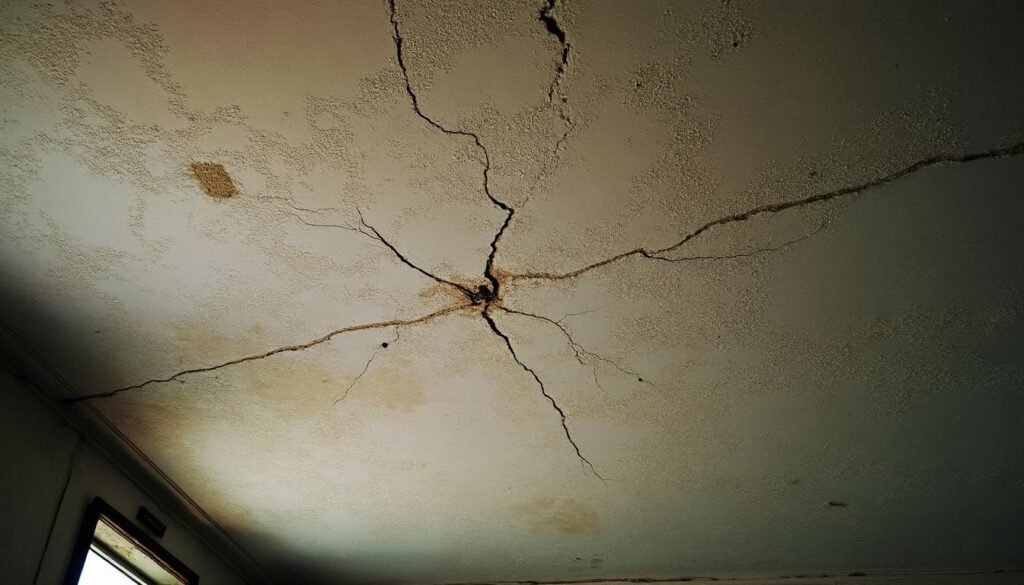 Plafond en plâtre qui fissure : causes, diagnostic et réparation efficace